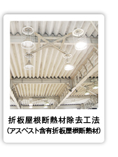 折板屋根断熱材除去工法